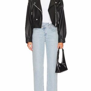 AGOLDE Criss Cross High Rise Straight Jeans Light Wash Denim | Size 23